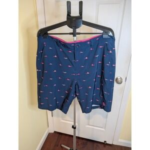 Scales Gear Trippy Fish Walkshorts Navy Blue Performance‎ - Size 36